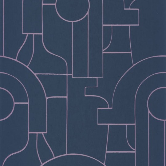 Casadeco 88415212 Iconic Arty Violet - tapeta w architektoniczne linie