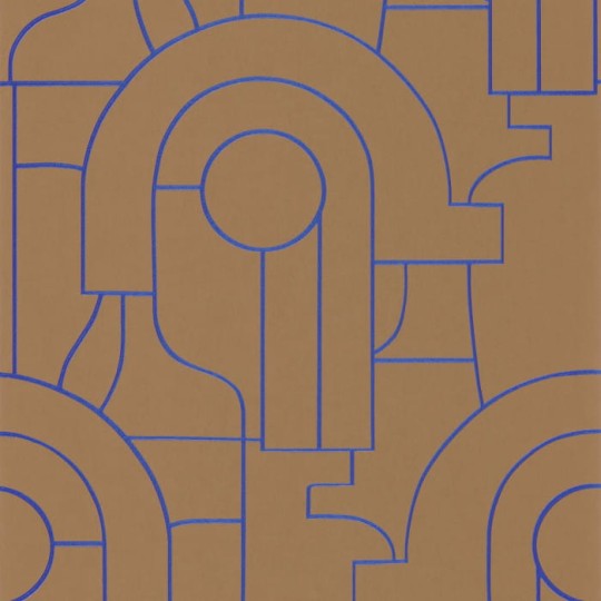 Casadeco 88412519 Iconic Arty Bleu Indigo - tapeta w architektoniczne linie