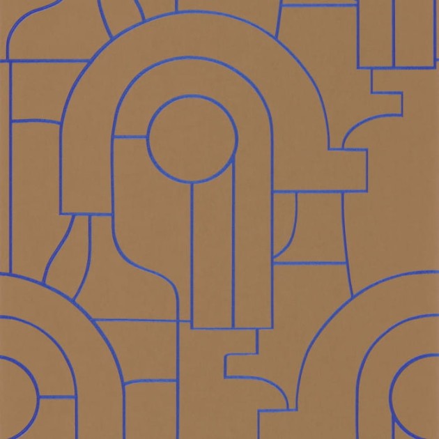 Casadeco 88412519 Iconic Arty Bleu Indigo - tapeta w architektoniczne linie