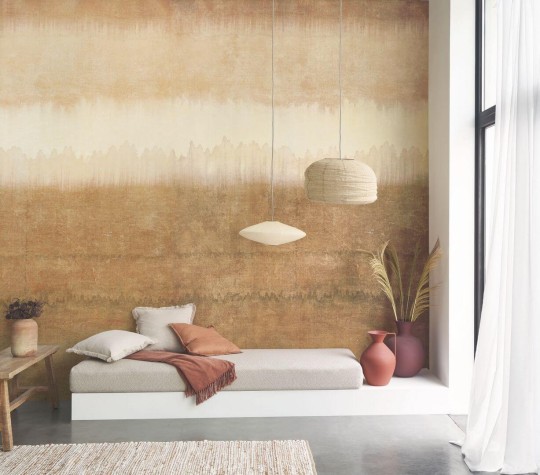 Casadeco 88141303 Minerals Fes Wall Beige - mural imitujący bieloną ścianę