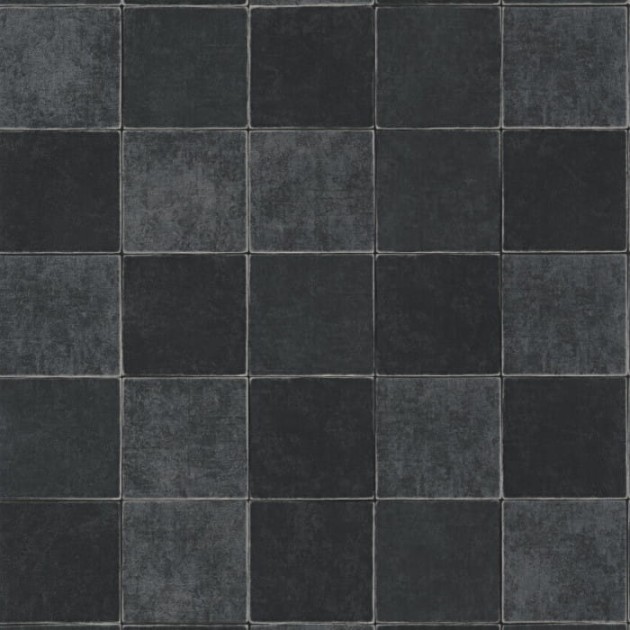 Casadeco 88109535 Minerals Zelliges Noir - tapeta imitująca płytki ceramiczne