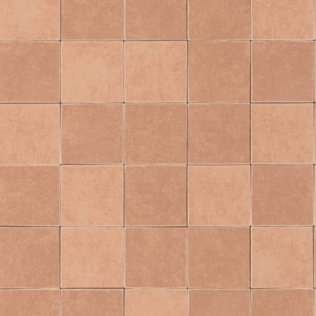 Casadeco 88104330 Minerals Zelliges Rose Terre Cuite - tapeta imitująca płytki ceramiczne