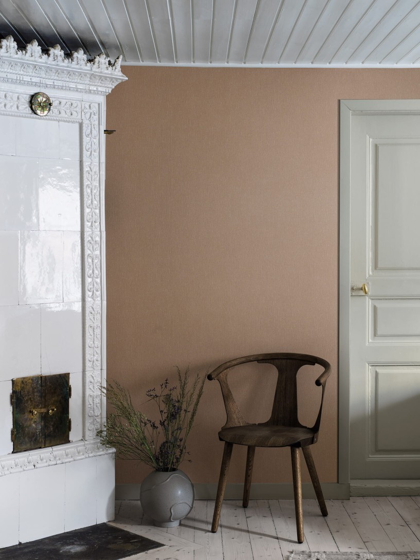 Boras Tapeter 4324 Linen Terracotta - tapeta lniana wypalona glina