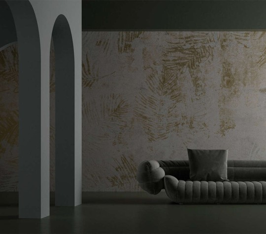 Yo2 BD1.06 SG Sylvan - mural z liśćmi w kolorze złota i brązu