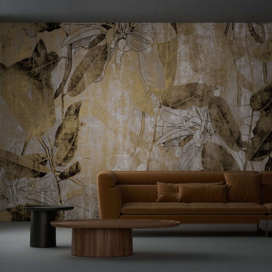 Yo2 BD1.09 MB Sylvan - mural z liśćmi w kolorze złota i brązu