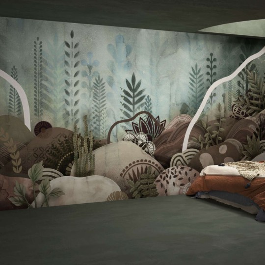 Yo2 TI1.01.2 GL Titian - mural z motywem roślinności i pagórków