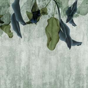 Yo2 ST1.01.2 ES / GL Set Traits - mural z motywem kolorowych liści na starej ścianie