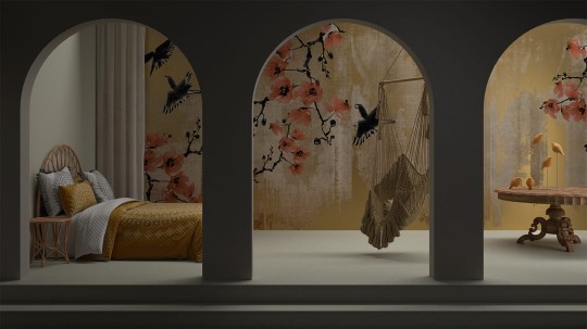 Yo2 RF1.05 IS Rusty Florals - mural z motywem kwiatów i ptaków