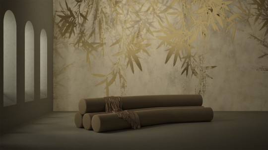 Yo2 RF1.01 IS Rusty Florals - mural z motywem liści bambusa