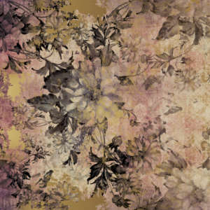 Yo2 RF1.02 SG Rusty Florals - mural z motywem kwiatów na postarzanej ścianie