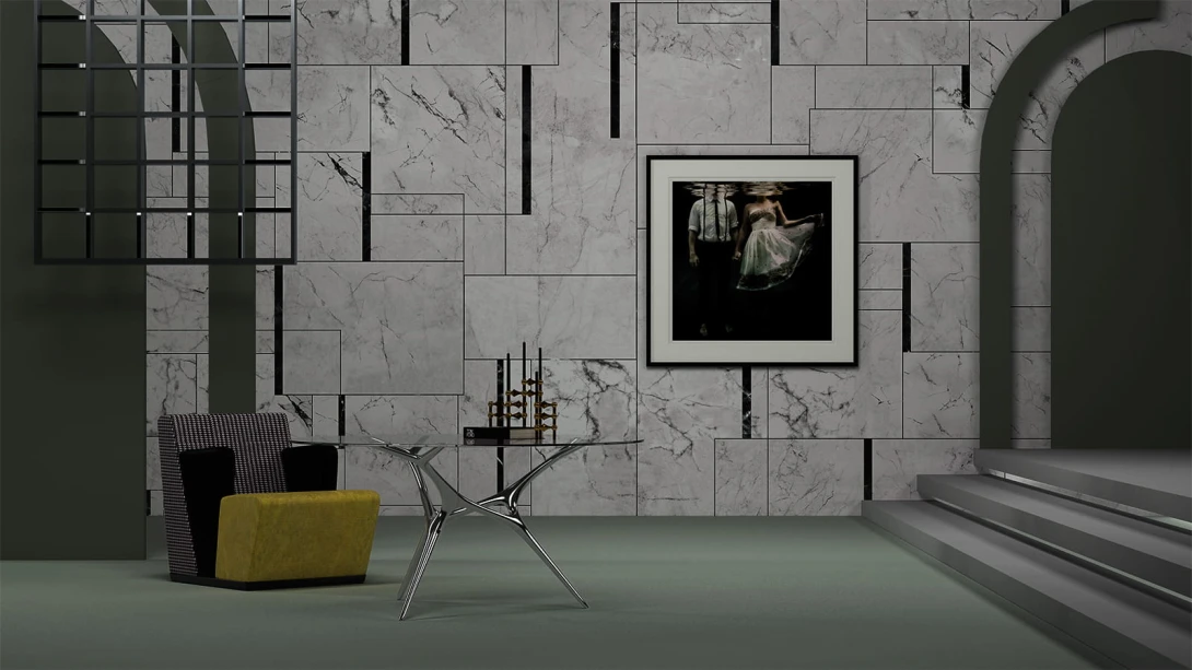Yo2 CI1.04.2 FF Lineal - geometryczny mural z motywem marmuru