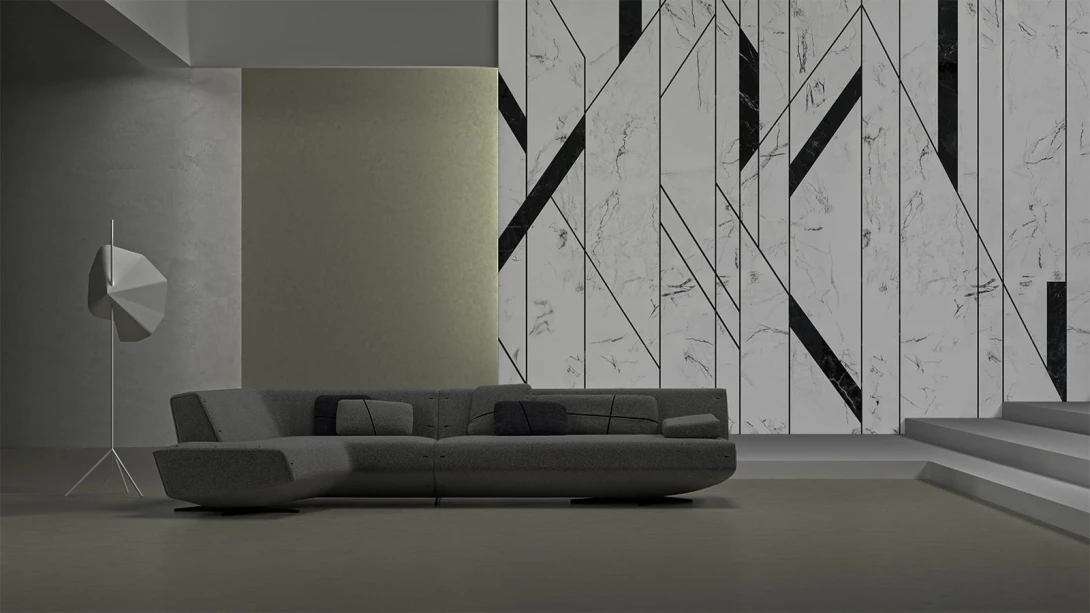 Yo2 CI1.01.2 FF Lineal - geometryczny mural z motywem marmuru