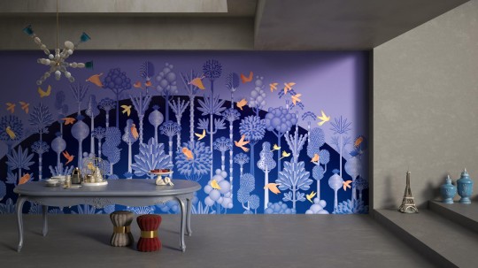 Yo2 BF1.03.1 GL Biophilic Futures - mural z motywem drzew i ptaków