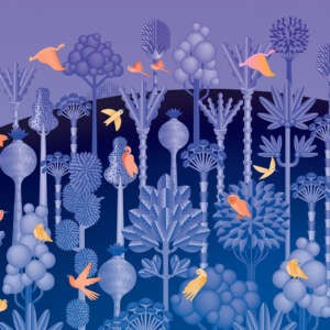 Yo2 BF1.03.3 GL Biophilic Futures - mural z motywem drzew i ptaków