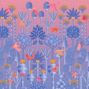 Yo2 BF1.04.1 GL Biophilic Futures - mural z motywem drzew i ptaków