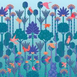 Yo2 BF1.04.2 GL Biophilic Futures - mural z motywem drzew i ptaków