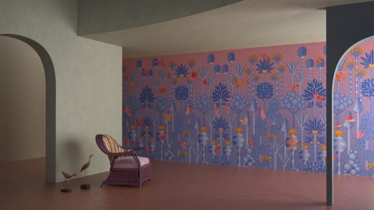 Yo2 BF1.04.2 GL Biophilic Futures - mural z motywem drzew i ptaków