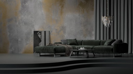 Yo2 CS1.01 SG Concrete Surfaces - mural ze złotymi przetarciami