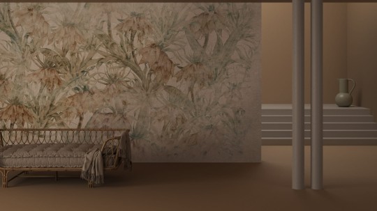 Yo2 MY1.02.1 GL Misty Soul - roślinny mural na betonowym tle