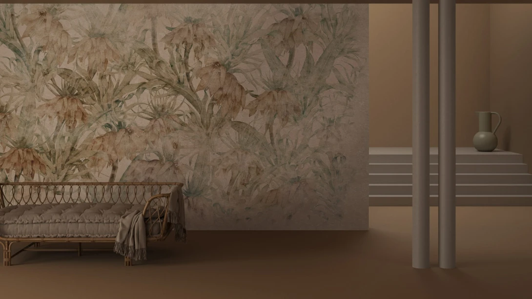 Yo2 MY1.02.3 GL Misty Soul - roślinny mural na betonowym tle