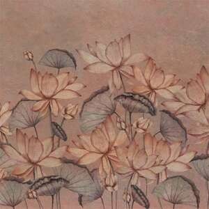 Yo2 MY1.03.3 GL Misty Soul - mural z motywem subtelnych kwiatów na betonowym tle