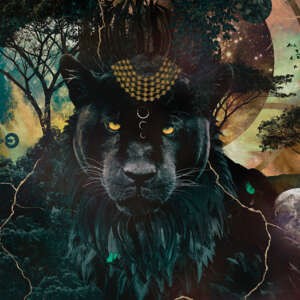 Yo2 SP1.04.1 GL Sphere - mural z motywem pantery, lasu i księżyca