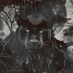 Yo2 SP1.04.2 GL Sphere - mural z motywem pantery, lasu i księżyca