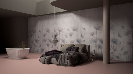 Yo2 DR1.02.1 GL / ES Decorum - mural z motywem czarno-białych kwiatów