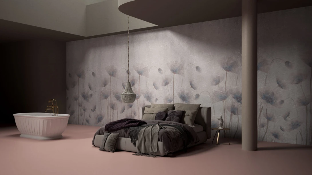 Yo2 DR1.02.2 GL / ES Decorum - mural z motywem czarno-białych kwiatów