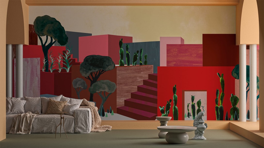 Yo2 PA1.01.1 FF Patio - mural architektoniczny z drzewami
