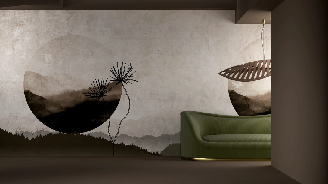 Yo2 ST1.06.1 ES / GL Affection - mural z motywem lasu, gór i koła