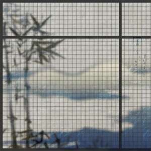 Yo2 SH1.01.3 SH Shoji - mural z motywem bambusa, gór i siatki