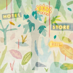 Yo2 CG1.01.1 CA City Garden - dziecięcy mural z liśćmi, drzewami i neonami