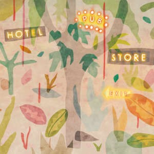 Yo2 CG1.01.2 CA City Garden - dziecięcy mural z liśćmi, drzewami i neonami