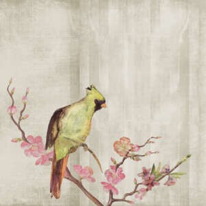 Yo2 EF1.05.2 GL Essence Forms - mural z motywem kolorowych ptaków i kwiecistych gałązek