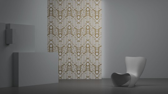 Yo2 MS1.07 MB Mold Stencils - mural geometryczny w metalicznych kolorach