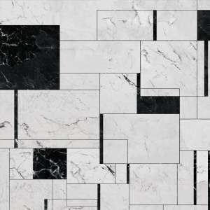 Yo2 CI1.05.1 FF Cast Icons - marmurowy mural z motywem prostokątów i kwadratów