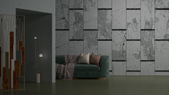 Yo2 CI1.08.1 FF Cast Icons - marmurowy mural z motywem prostokątów i kwadratów