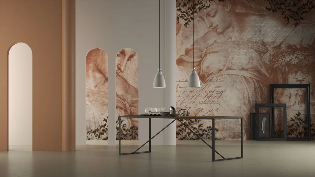 Yo2 OA1.01 FF Offbeat Antiques - renesansowy mural z kobietami z elementami leśnymi