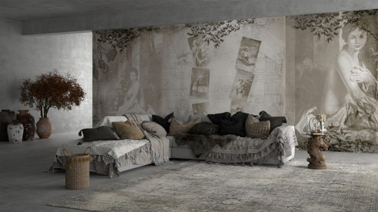 Yo2 OA1.05 FF Offbeat Antiques - renesansowy mural z kobietami i kliszami z elementami leśnymi