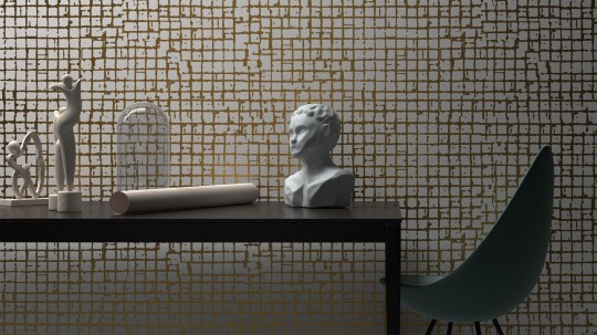 Yo2 GF1.09 SG Grunge Flashes - mural z motywem złotej kratki