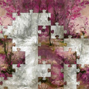 Yo2 B1.14.2 FF Ritual - mural z motywem lasu i puzzli