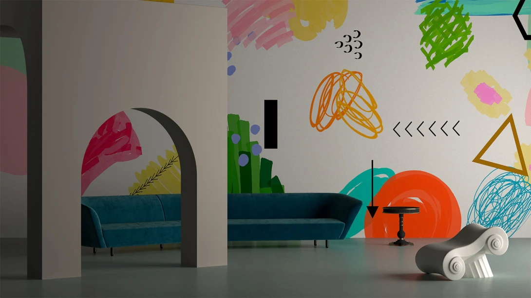 Yo2 FS1.01.2 CR Fluky Spots - abstrakcyjny mural z motywem bazgrołów