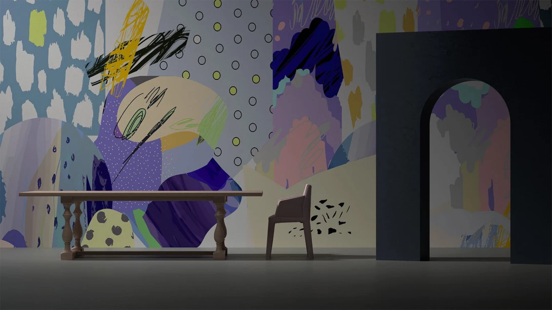 Yo2 FS1.03.1 CR Fluky Spots - abstrakcyjny mural z motywem bazgrołów i kółek