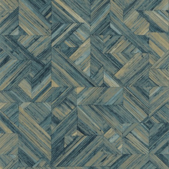 Casadeco 88186789 Bali Paille Bleu Indigo - tapeta 3D imitująca tkaną słomę