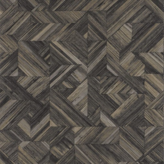 Casadeco 88189709 Bali Paille Noir Reglisse - tapeta 3D imitująca tkaną słomę