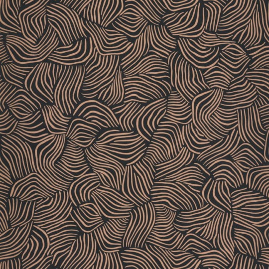 Caselio 103729090 L’epopee Mirage Noir Cuivre - tapeta w graficzne miraże