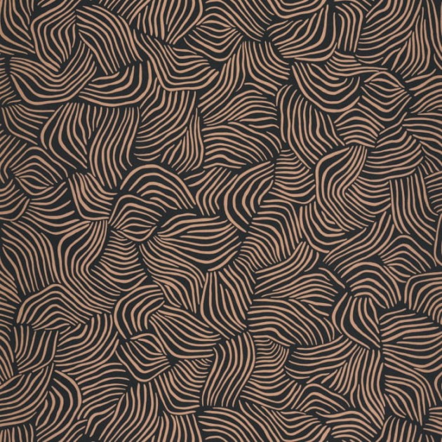 Caselio 103729090 L’epopee Mirage Noir Cuivre - tapeta w graficzne miraże