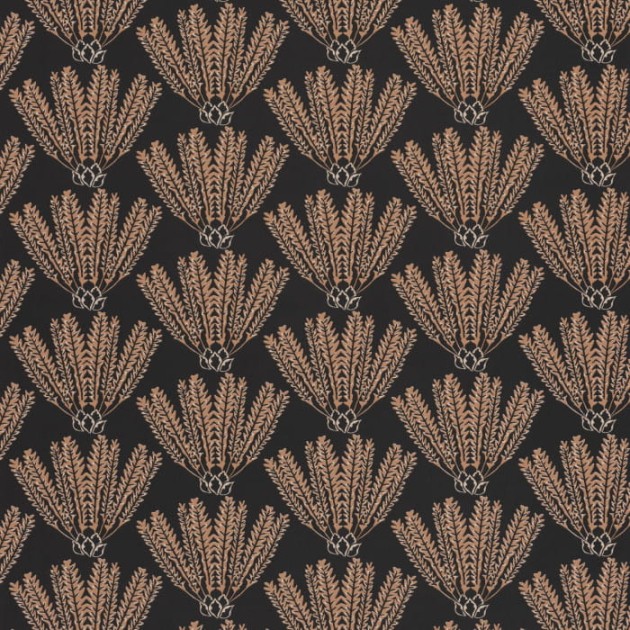 Caselio 103719017 L’epopee Eldorado Noir Beige - tapeta w gaje palmowe
