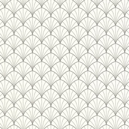 Caselio 103820932 Golden Age Edgar Blanc Noir - tapeta geometryczna w stylu art-deco